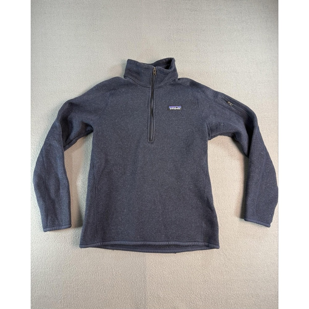 Patagonia Better Sweater Pullover Womens M Blue 1/4 Zip‎ Fleece Mock Neck Raglan
